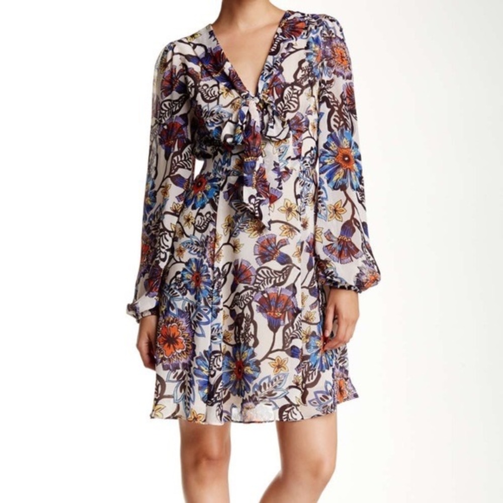 Betsey Johnson Floral folk a-line dress